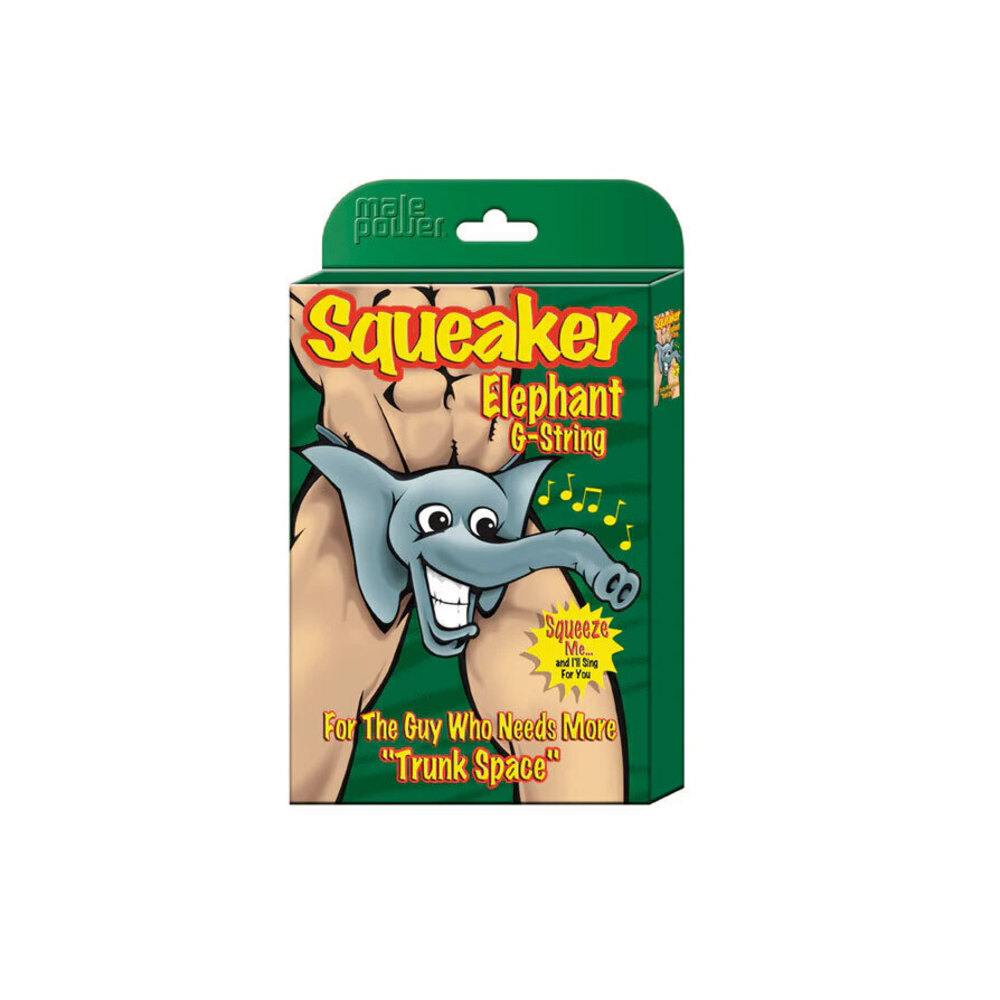 Squeaker Elephant G-String - One Size - Black Male Power